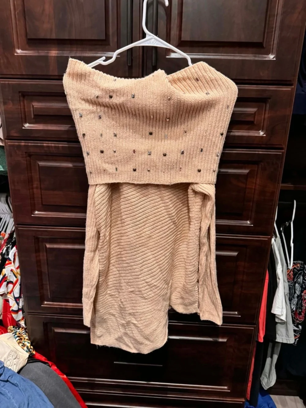 Apt. 9 Women's Beige Detachable Infinity Scarf Sweater